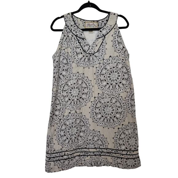 Aventura Womens Linen Blend Dress Size 12 V-Neck Sleeveless Mandala Print Boho - Picture 1 of 7